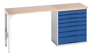 Verso 2000x600x930 Pedastal Bench Cabinet Multiplex Verso Pedastal Benches with Drawer / Cupboard Unit 19/16921954.11 Verso 2000x600x930 Ped Ben Cab Mplx.jpg